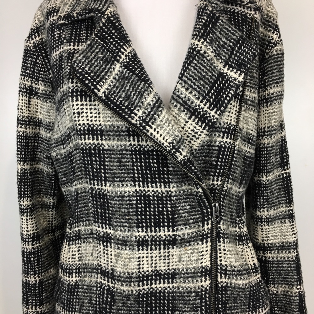 Lucky Brand Plaid Moto Jacket Size L